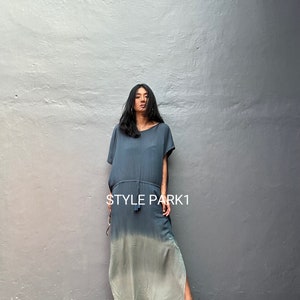 UB19/Maxi dress, Resort wear, Summer daily look, Boho dress,Simple,Home dress zdjęcie 10