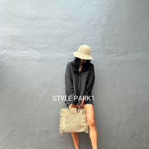 BA15/Midium  Raffia  tote bag,,Woven bag,Beach bag ,,Straw bag , Natural Bag,Bali bag
