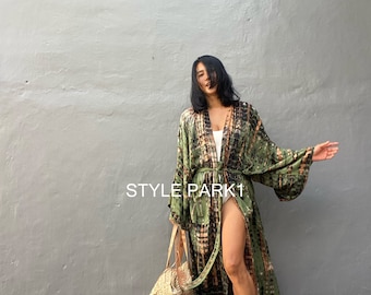 LK10/Long Kimono, Robe, Summer,Unisex Kimono,Tall Women’s,Vacations, Holiday Look,life style