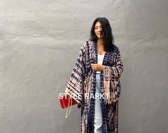 LKB130/Oversized length Long Kimono, Robe, Summer,Unisex Kimono,Tall Women’s,Vacations, Holiday Look