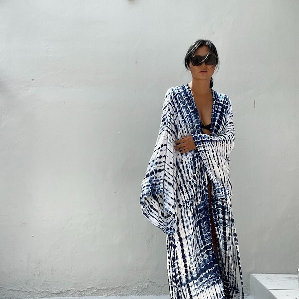 LKB23/Oversized length Long Kimono, Robe, Summer,Unisex Kimono,Tall Women’s,Vacations, Holiday Look