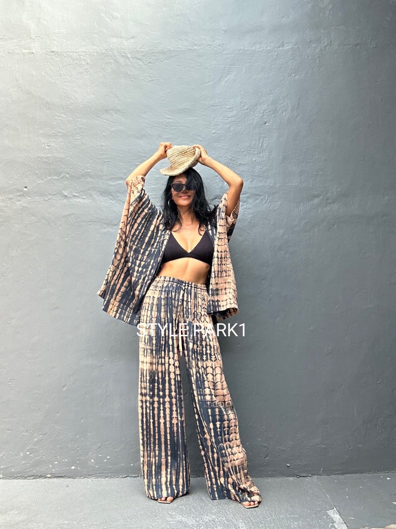 UM40/Two piece kimono set,Resort wear,Loose Fitting,Summer Outfits ,Unisex,Loungewear sets zdjęcie 2