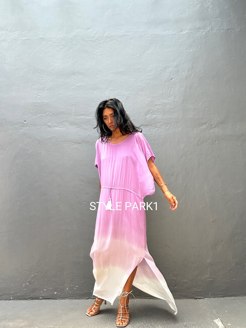 UB14/Robe longue, tenues de villégiature, look quotidien d'été, robe bohème, simple, robe d'intérieur image 3