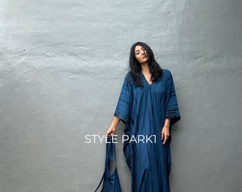 KT143/  Tie dyed ,Long Kaftan simple Dress, stylish, Elegant, Miami,lbiza,Holiday Dress,Evening dress,loose fit