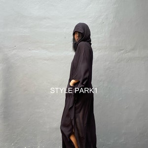 HD09/Swim cover up Black Stylish Hooded poncho, poncho,beach cover up, for Arab womens ,Resort wear image 9