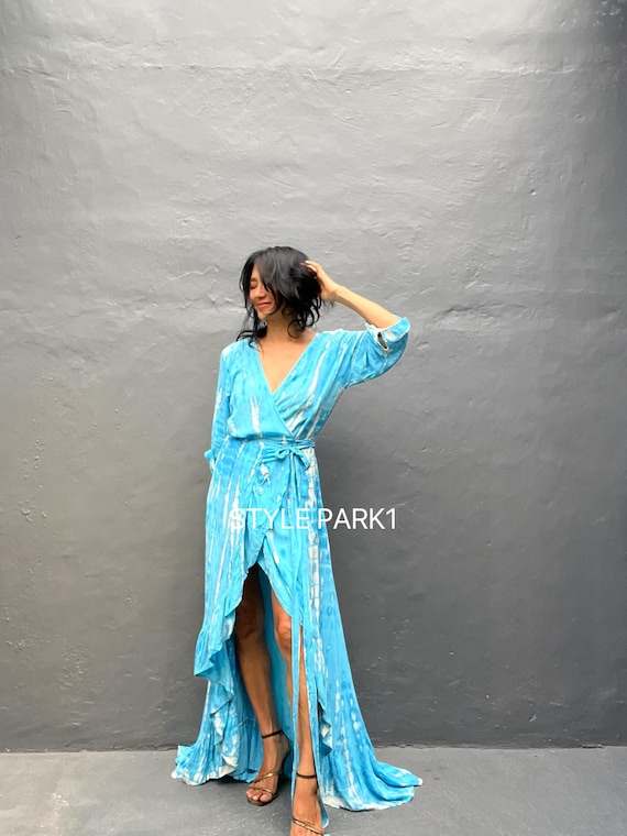 WP45/ Wrap Long Summer Dress, Beach Kimono ,sexy Dress,vacation Dress,holiday Dress - Etsy WP45/ Wrap Long Summer Dress, Beach Kimono ,sexy Dress,vacation Dress,holiday Dress - Etsy