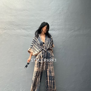 UM40/Two piece kimono set,Resort wear,Loose Fitting,Summer Outfits ,Unisex,Loungewear sets zdjęcie 8