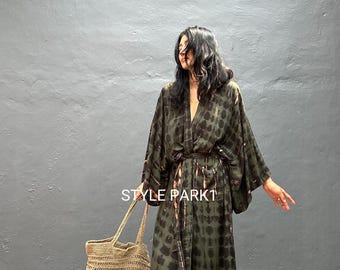 LK186/ Kimono largo, bata, verano, kimono unisex, para mujer alta, regalo para amigas