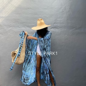 QKS30 / Sexy Sommer Kimono, Urlaubslook, Lockere Passform Robe, Strandabdeckung, Schwimmenabdeckung, Strandparty