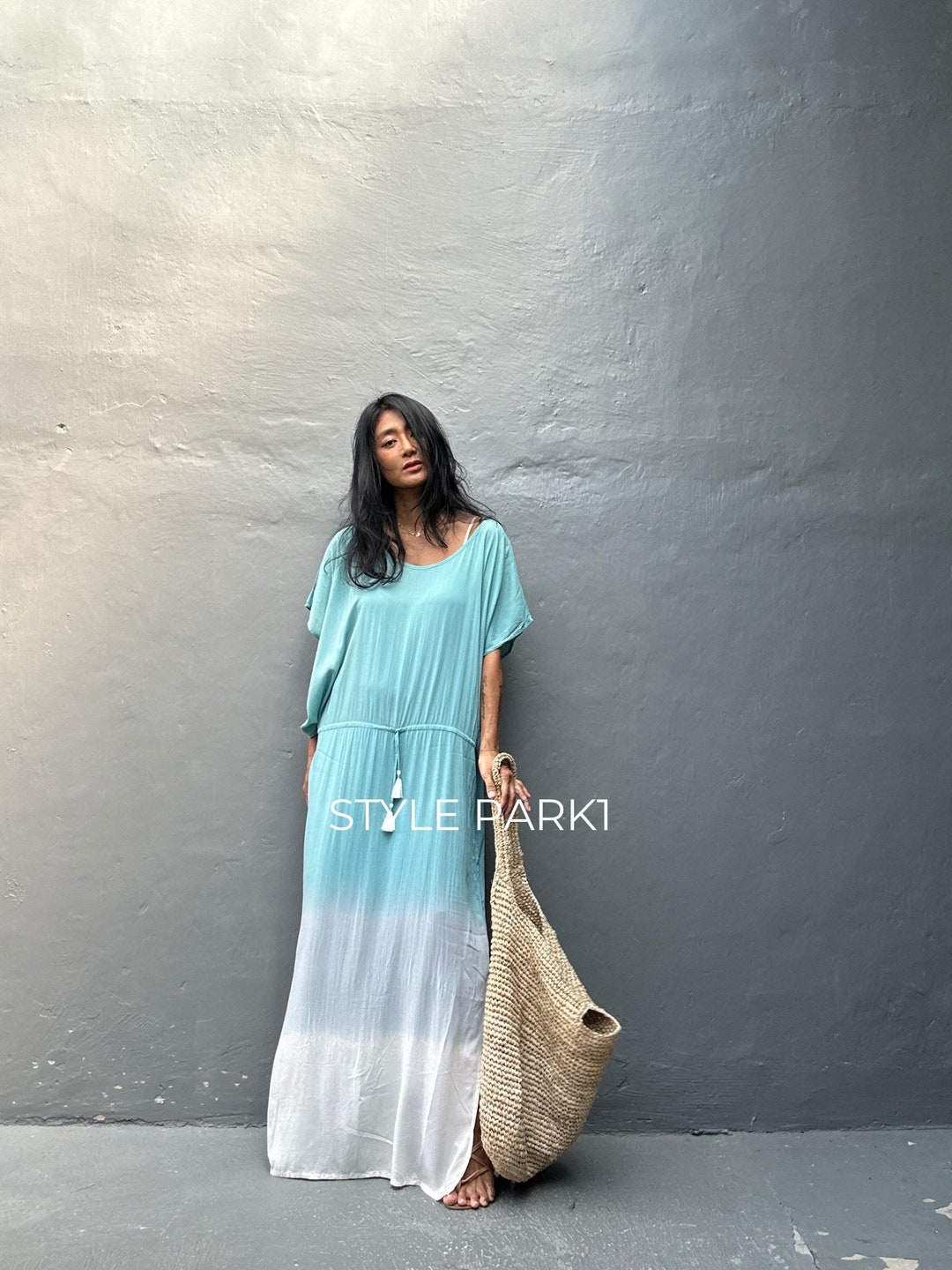 UB09/Vestido largo, ropa de resort, look diario de verano, vestido