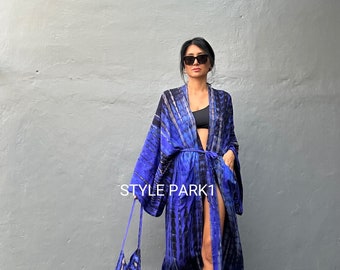 LKB154/Oversized length Long Kimono, Robe, Summer,Unisex Kimono,Tall Women’s,Vacations, Holiday Look