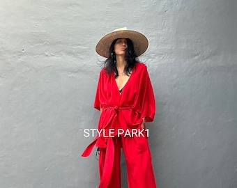 UMK30/Aladdin pants  Two piece kimono set,Resort wear,Loose Fitting,Summer Outfits ,Unisex,Loungewear sets,Life style