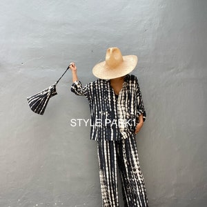 BS01/Two piece pajama set,Resort wear,Loose Fitting,Summer Outfits ,Unisex,Loungewear sets