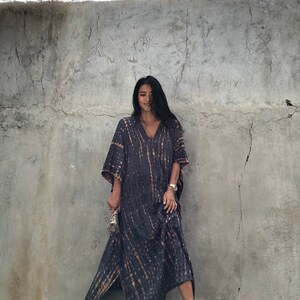 Kt46/hand Tie Dyed long Kaftan Simple Dress Stylish - Etsy