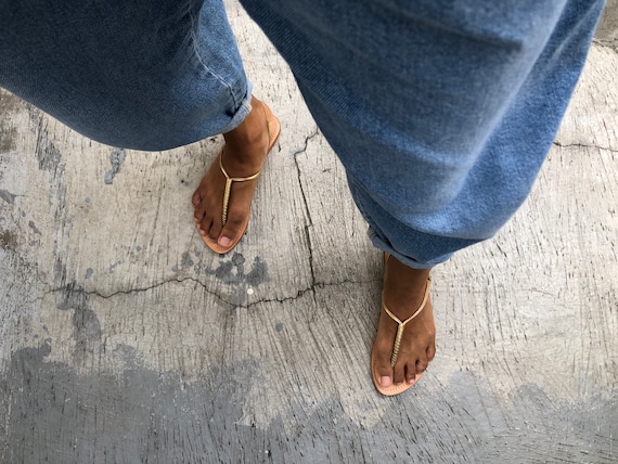 Simple gold shop sandals