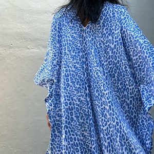 KTM80/Leopard Midi Kaftan vestido simple, elegante, Miami, lbiza, vestido de vacaciones, vestido de noche, ajuste suelto imagen 10