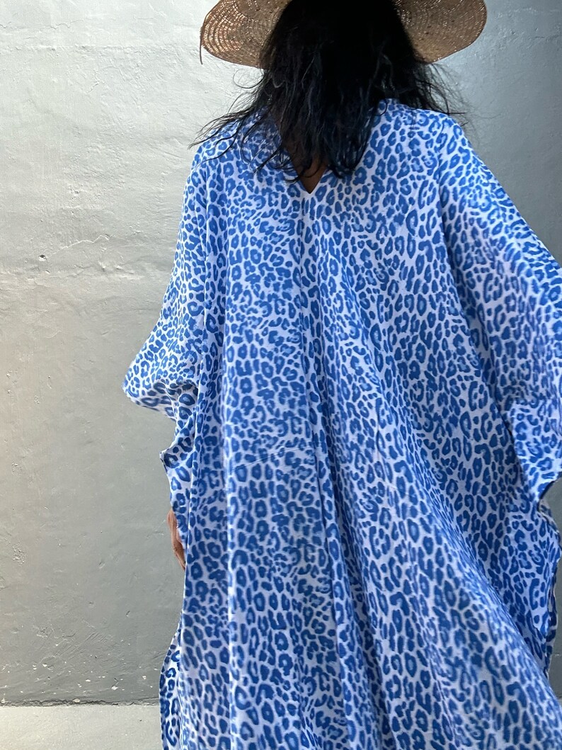 KTM80/Leopard Midi Kaftan vestido simple, elegante, Miami, lbiza, vestido de vacaciones, vestido de noche, ajuste suelto imagen 10