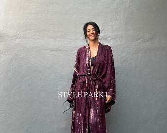 LKB155/Oversized length Long Kimono, Robe, Summer,Unisex Kimono,Tall Women’s,Vacations, Holiday Look