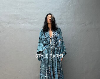 LK162/ Long Kimono, Robe, Summer,Unisex Kimono,Tall Women’s,Gife for friends