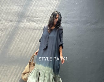 MA01/Vestido caftán, ropa de resort, pareo de bikini, vestido de playa, estilo boho chic, vestido de verano, MIA