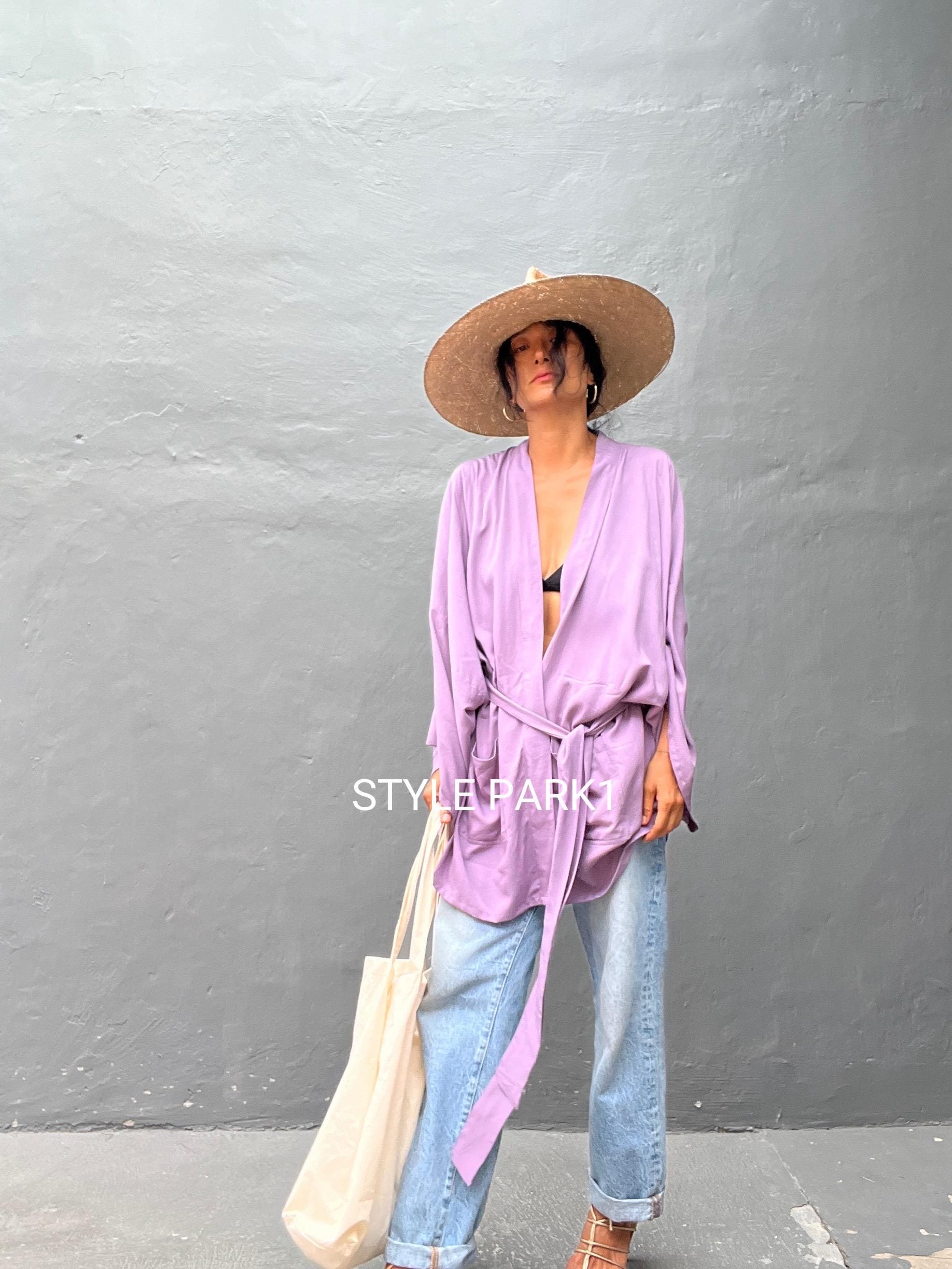 loose cotton beach dresses Blue Pleated Waist Double Breasted Flared Loose Cotton Dress,Safari Dr   puresunlady