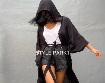 HD09/Swim cover up Black Stylish Hooded poncho, poncho,beach cover up, for Arab women’s ,Resort wear