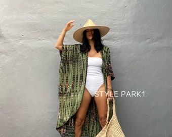 OKN70/Kimono Jacket ,Holiday,Boho,Loose Fit,jacket, beach cover up, Summer Cardigan