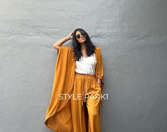 VLBK19/ Aladdin pants,  Lombok Resort wear set ,jacket ,holiday,Boho, loose fit jacket,Evening dress,Summer cardigan