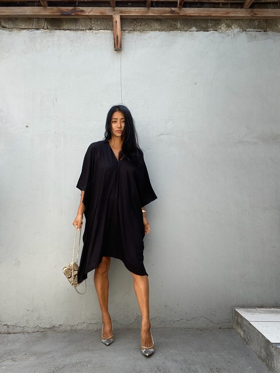 loose fitting holiday dresses Kts13/black Dyed ,kaftan Simple Dress, Stylish, Elegant, Miami,lbiza,holiday Dress,evening Dress,loose Fit no-returns:2024-05-26_2025-01-21