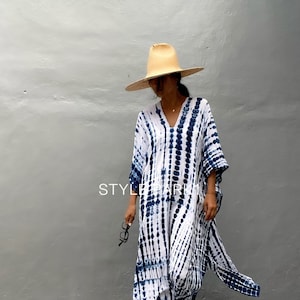 Kt45/indigo Blue long Kaftan Simple Dress Stylish Elegant - Etsy