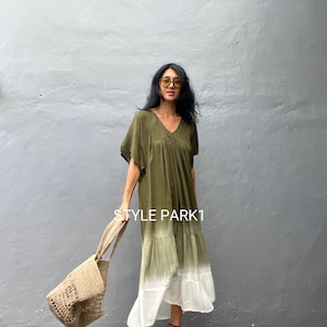 LV07/Maxi dress, Resort wear, Summer daily look, Boho dress,Simple,Home dress