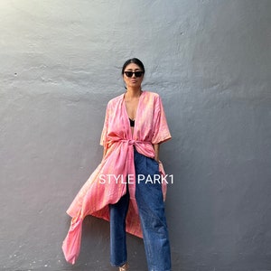 OKN99/Giacca Kimono,Vacanze,Boho,Vestibilità ampia,giacca, copricostume da spiaggia, Cardigan estivo immagine 2