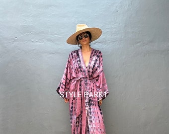 LK163/ Long Kimono, Robe, Summer,Unisex Kimono,Tall Women’s,Gife for friends