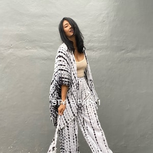 UMK11/Aladdin pants  Two piece kimono set,Resort wear,Loose Fitting,Summer Outfits ,Unisex,Loungewear sets