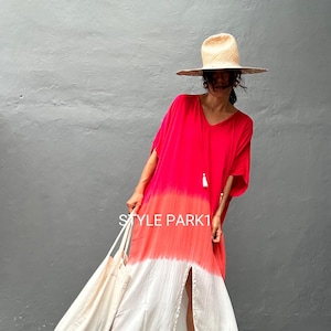 LN28/Kaftanklänning, Resortkläder, Bikiniöverdrag, Strandklänning, Boho chic, Sommarklänning