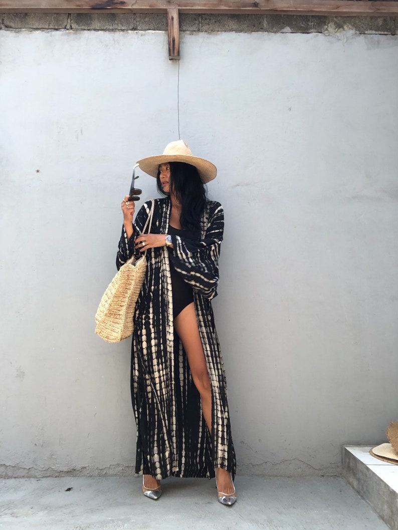 LKB19/Oversized length Long Kimono, Robe, Summer,Unisex Kimono,Tall Womens,Vacations, Holiday Look image 8