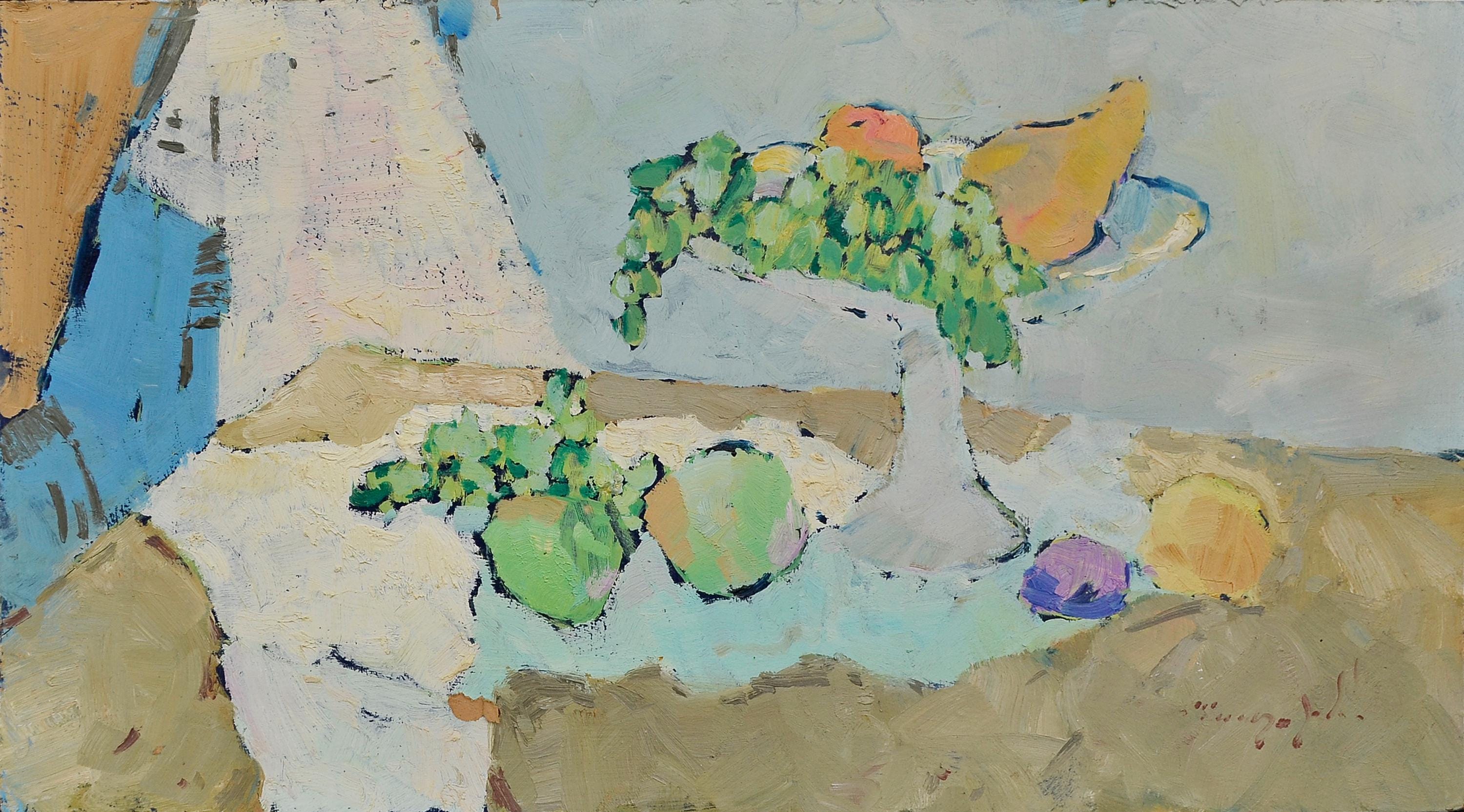Fruits 41x71 cm, Cardboard, Painting by Shandor Alexander