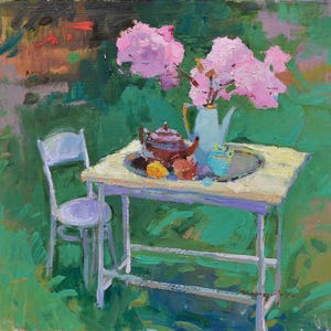 In Anticipation, 55x60 cm, Cartón, Pintura de Shandor Alexander
