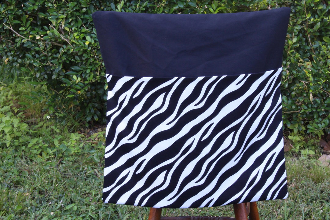 School Chair Bag Zebra Print on Black Chair Pocket Large Etsy