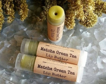 MATCHA GREEN TEA Lip Butter, Unscented lip balm, natural lip butter, lip butter, wholesale lip balm, stocking stuffer