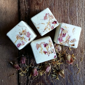Rose Calendula Goat Milk Bath Cubes - Self Care Gift Set