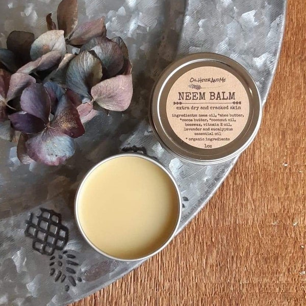 NEEM BALM - super dry and cracked skin salve, itchy skin relieve, natural skin balm, Neem oil skin butter,  1oz, 2oz, 4oz