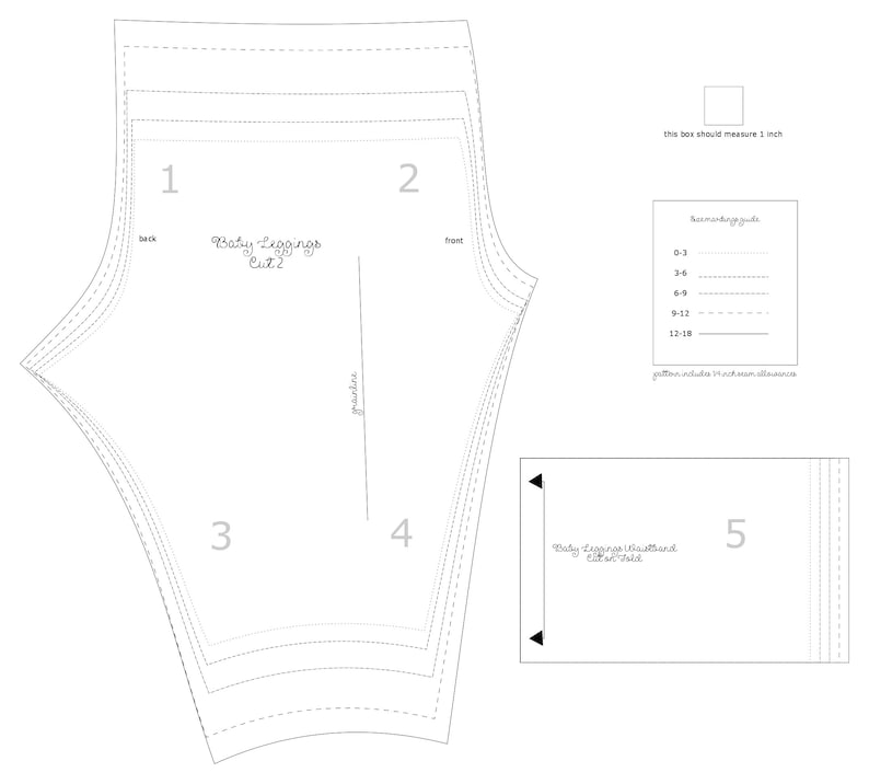 Baby Leggings PDF Sewing Pattern Digital Download | Etsy