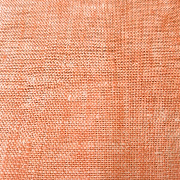 Begonia Organic Linen Fabric, Yarn Dyed Linen in Rusty Peach, Salmon, by Birch Fabrics, Lightweight, 56 inches wide by the yard or half yard