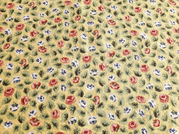 Yellow Floral Canvas Heavyweight Cotton Fabric, from the Newport Heritage Collection by Jaclyn Nash Originals, by the yard, Upholstery, Home