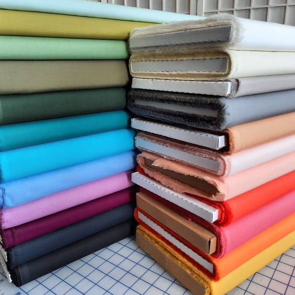 Organic Cotton Solid Color Fabric, Choose one, 100% Organic Cotton Poplin, Birch Fabrics, quilting, by the yard or half yard