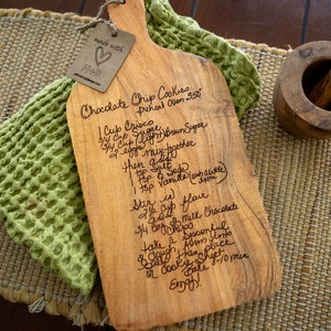 Personalized Cutting Board with Handwritten Recipe  | Cutting Board With Recipe Gift Best Mother's Day Gift