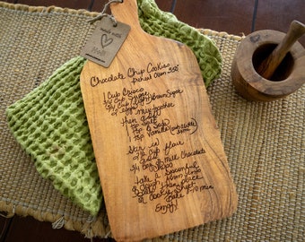 Personalized Cutting Board with Handwritten Recipe Square Edge | Cutting Board With Recipe Gift | Custom Cutting Board Mother's day