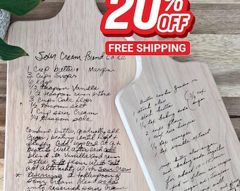 Personalized Recipe Cutting Board: Engraved Handwritten Family Keepsake
