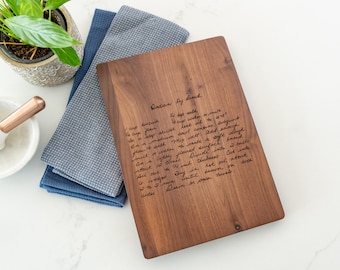 Tabla de cortar de nogal con receta grabada a mano personalizada: decoración de cocina personalizada - regalo de Navidad